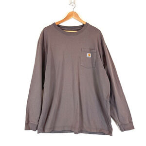 Carhartt Mens Logo Long Sleeve T-Shirt Sz XL Crew Neck Workwear Original Pocket